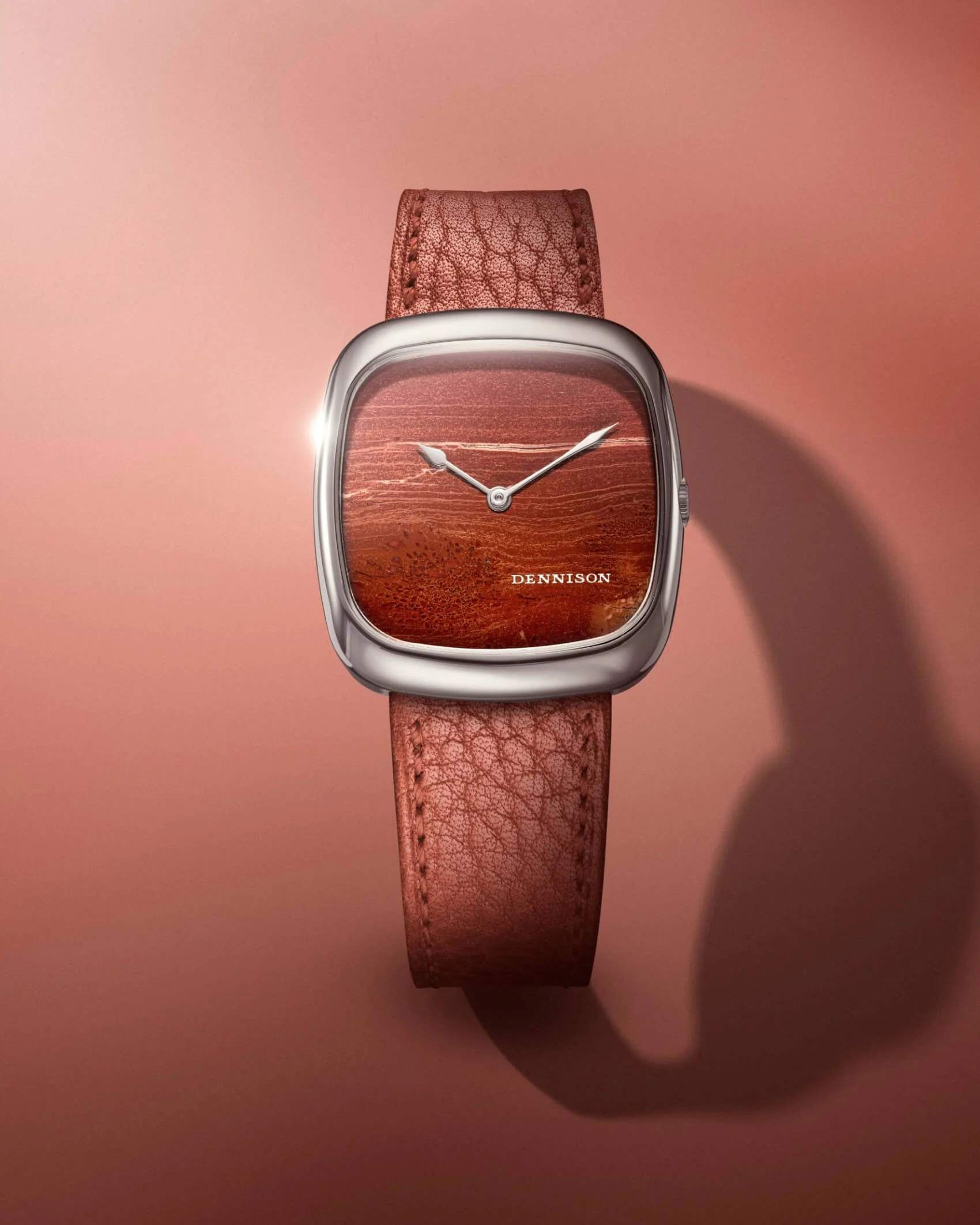 Natural Red Agate Stone In Steel - Image 3