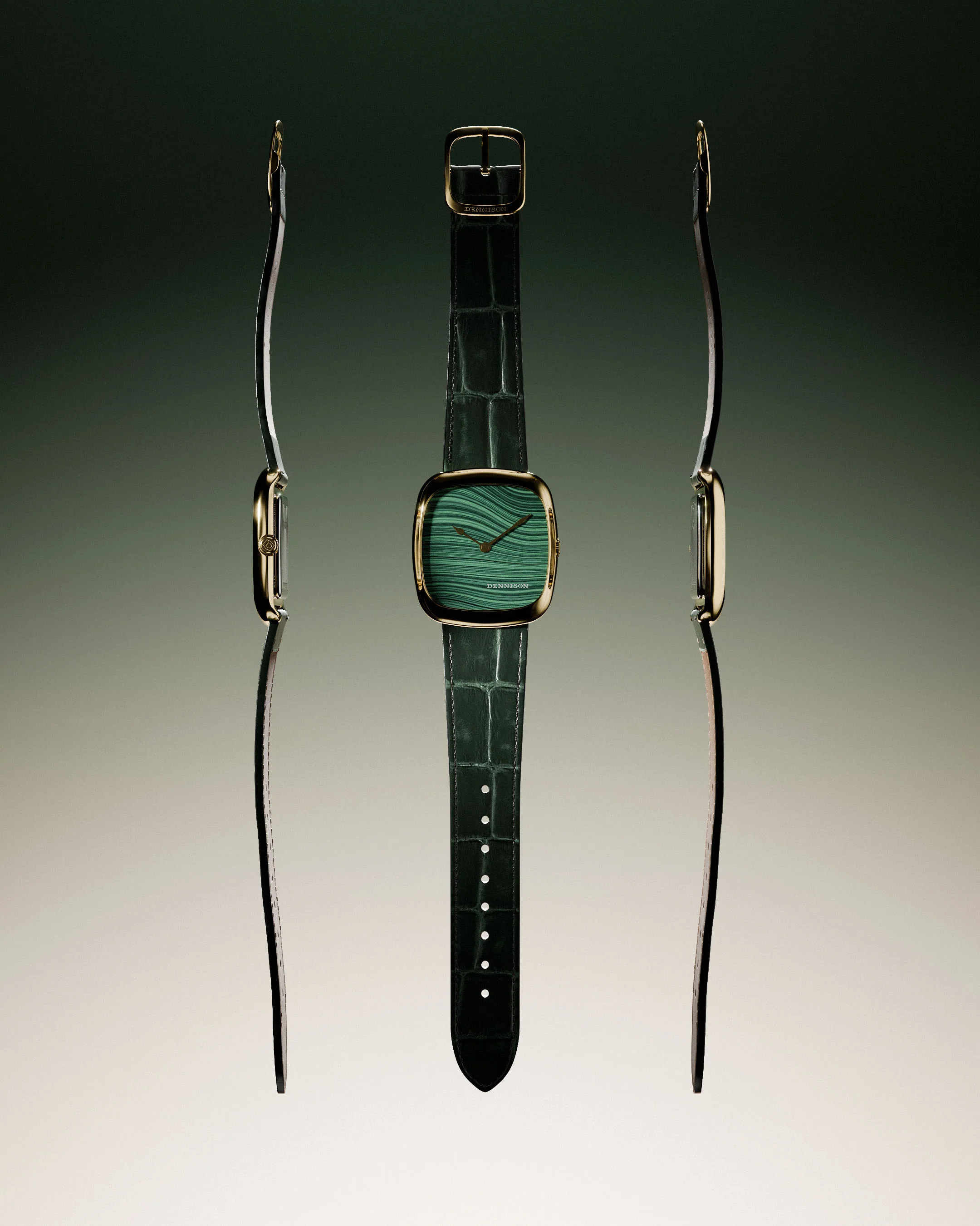 Natural Malachite Stone In Gold - Image 4