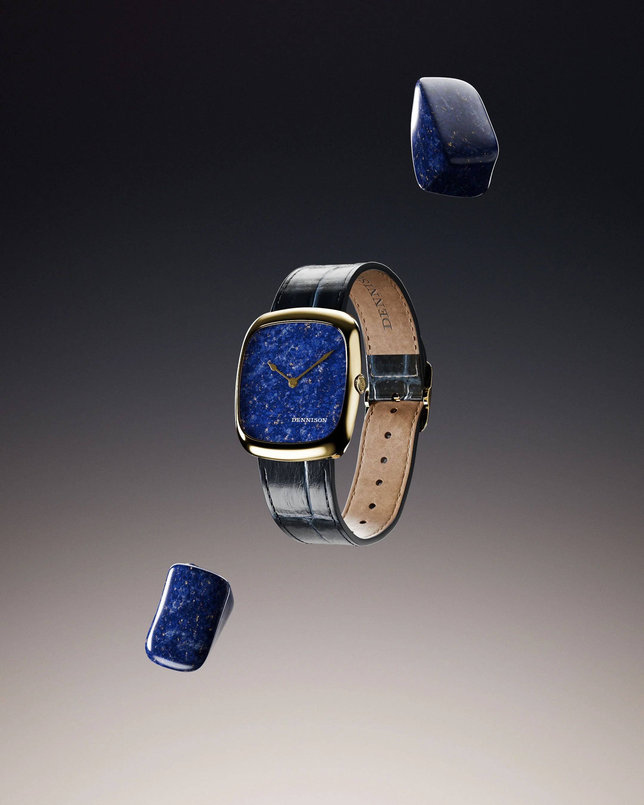 Natural Stone Lapis Lazuli In Gold - Image 3