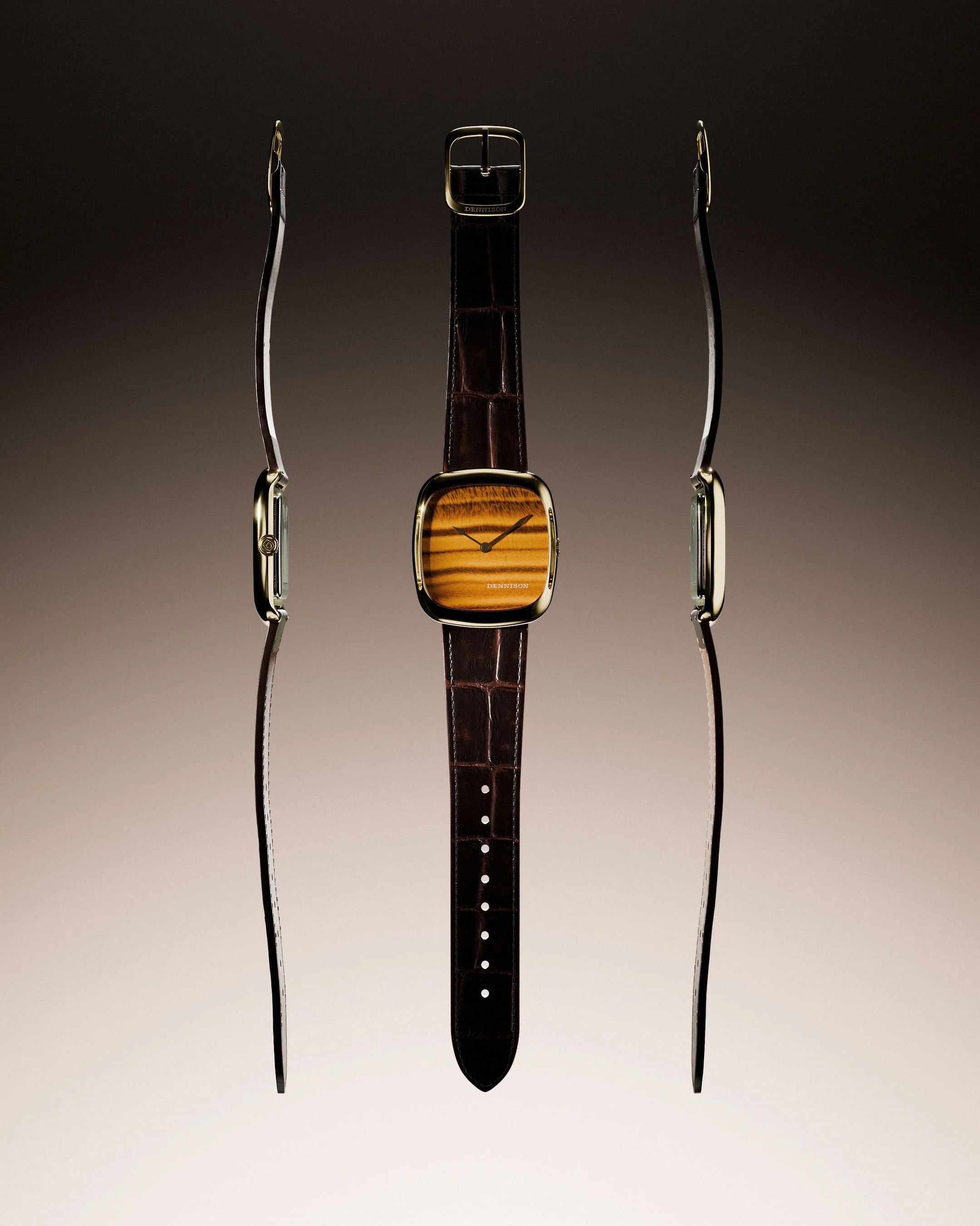 Natural Stone Tiger Eye In Gold - Image 4