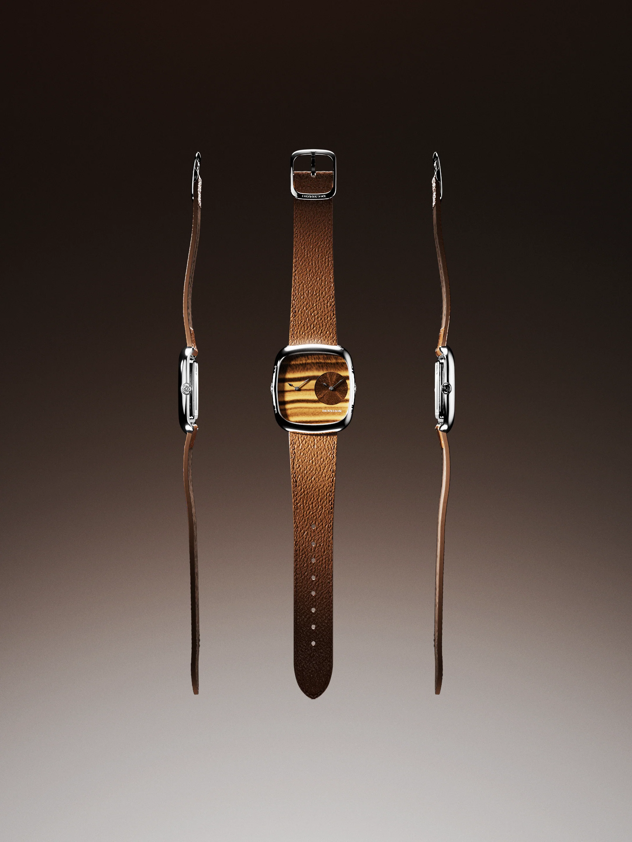 Tiger Eye & Gold Sunray In Steel - Image 5